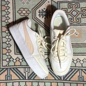 Puma White and Cream Skye Sneakers